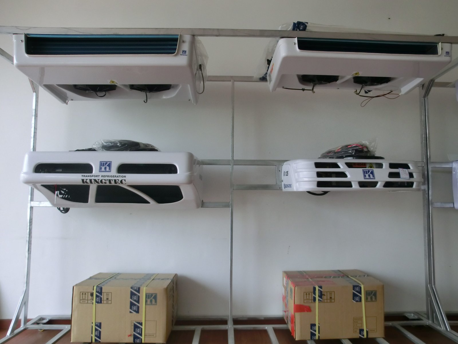Refrigeration units and components on display